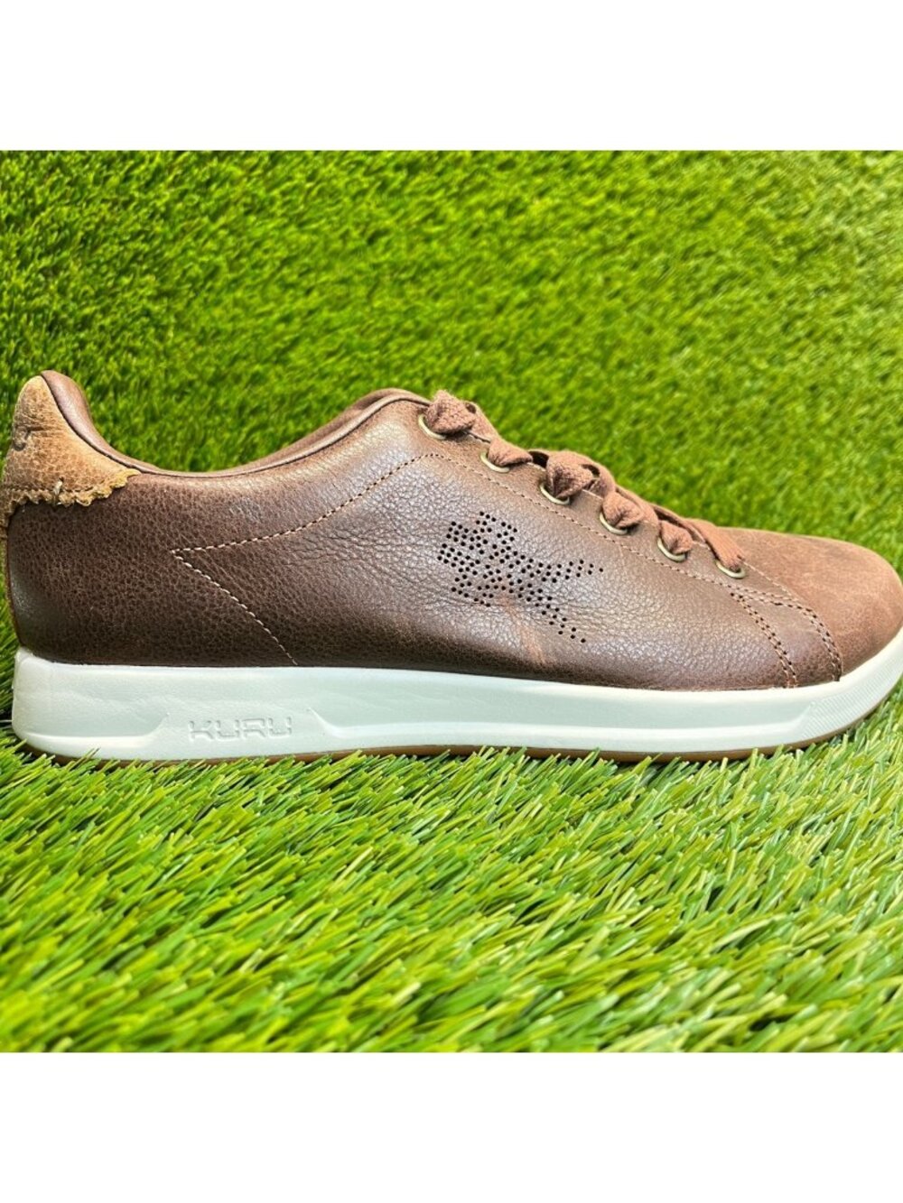 Kuru Roam Classic Court Mens Size 8 Brown White Athletic Leather Shoes Sneakers